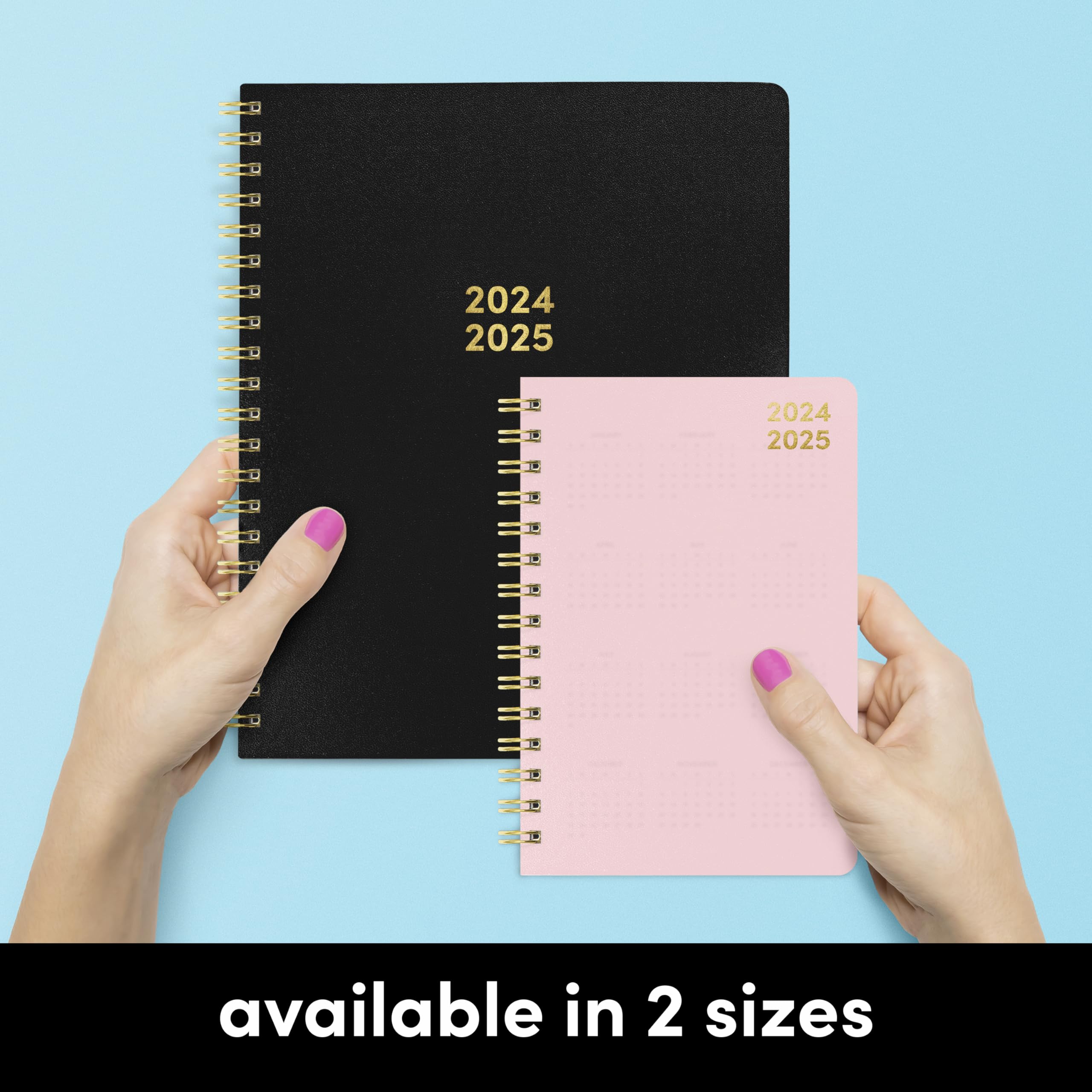 PAPERAGE 17-Month Academic Planner 2024-2025 - Weekly & Monthly Calendar Organizer, August 2024 to December 2025, Large 9x11 Inch Blush Pink Planner - Perfect for Students, Teachers & Office Professionals