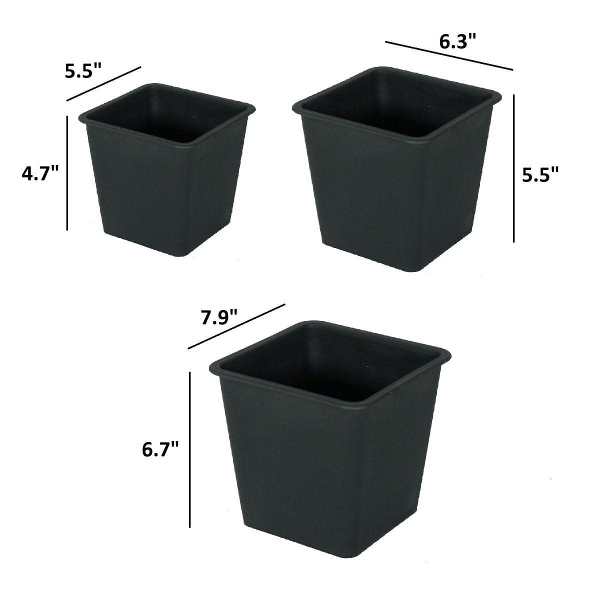Catleza 5-Pack Plastic Plant Pots for Nursery & Garden with Drainage Holes - Ideal for Indoor Plants, Succulents, Herbs & Seedlings