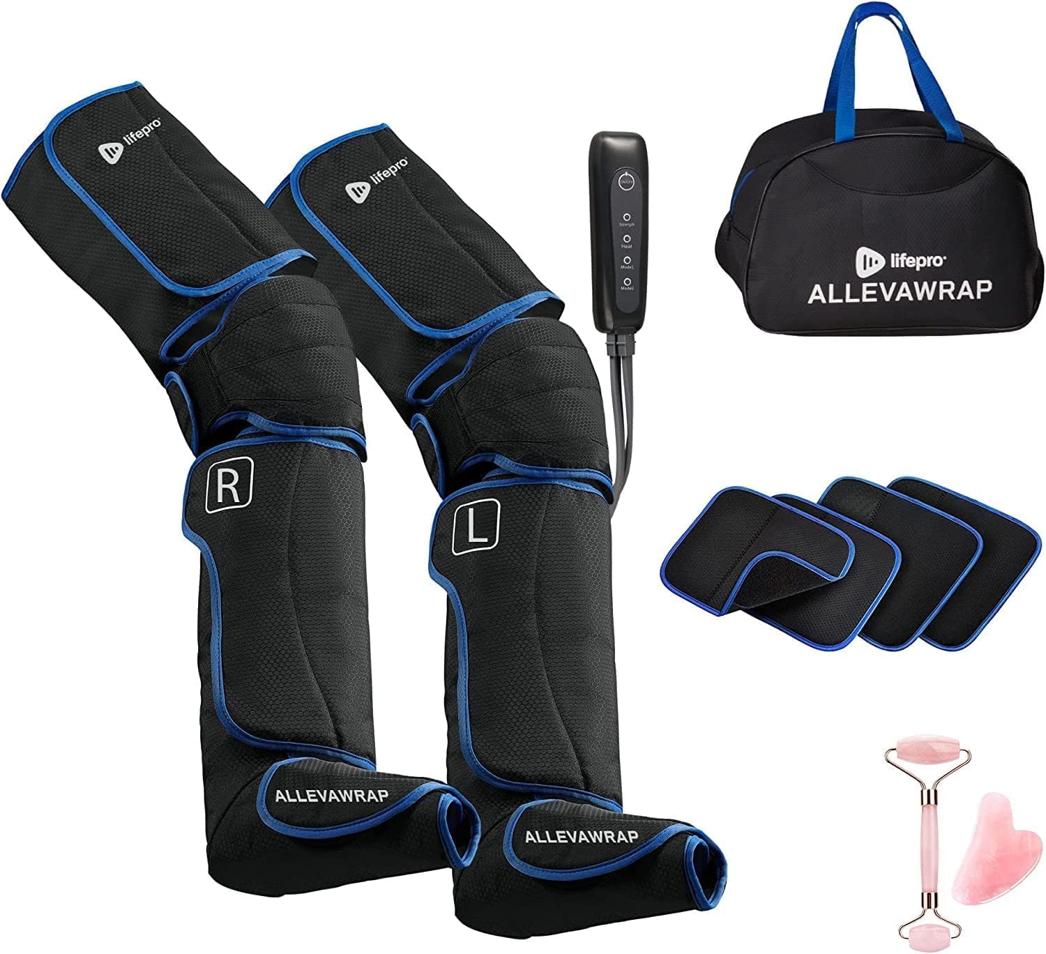 LifePro Leg Massager for Circulation and Pain Relief - Certified Leg Compression Massage Boots with Heat Therapy, Foot & Calf Massager, Recovery Machine with 5 Modes & 2 Extension Wraps - Ideal for Athletes, Office Workers & Post-Surgery Recovery