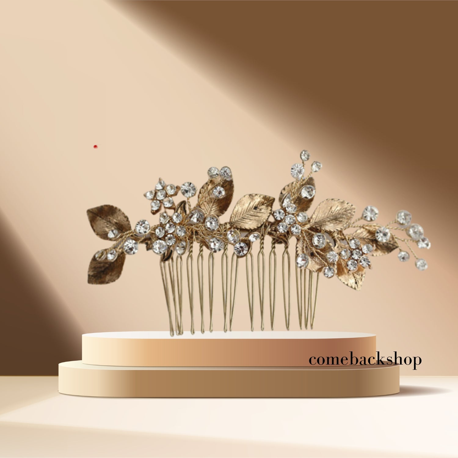 Handmade Rhinestone Bridal Hair Comb - Gold Wedding Hair Accessories for Brides | Perfect for Weddings, Prom & Special Occasions
