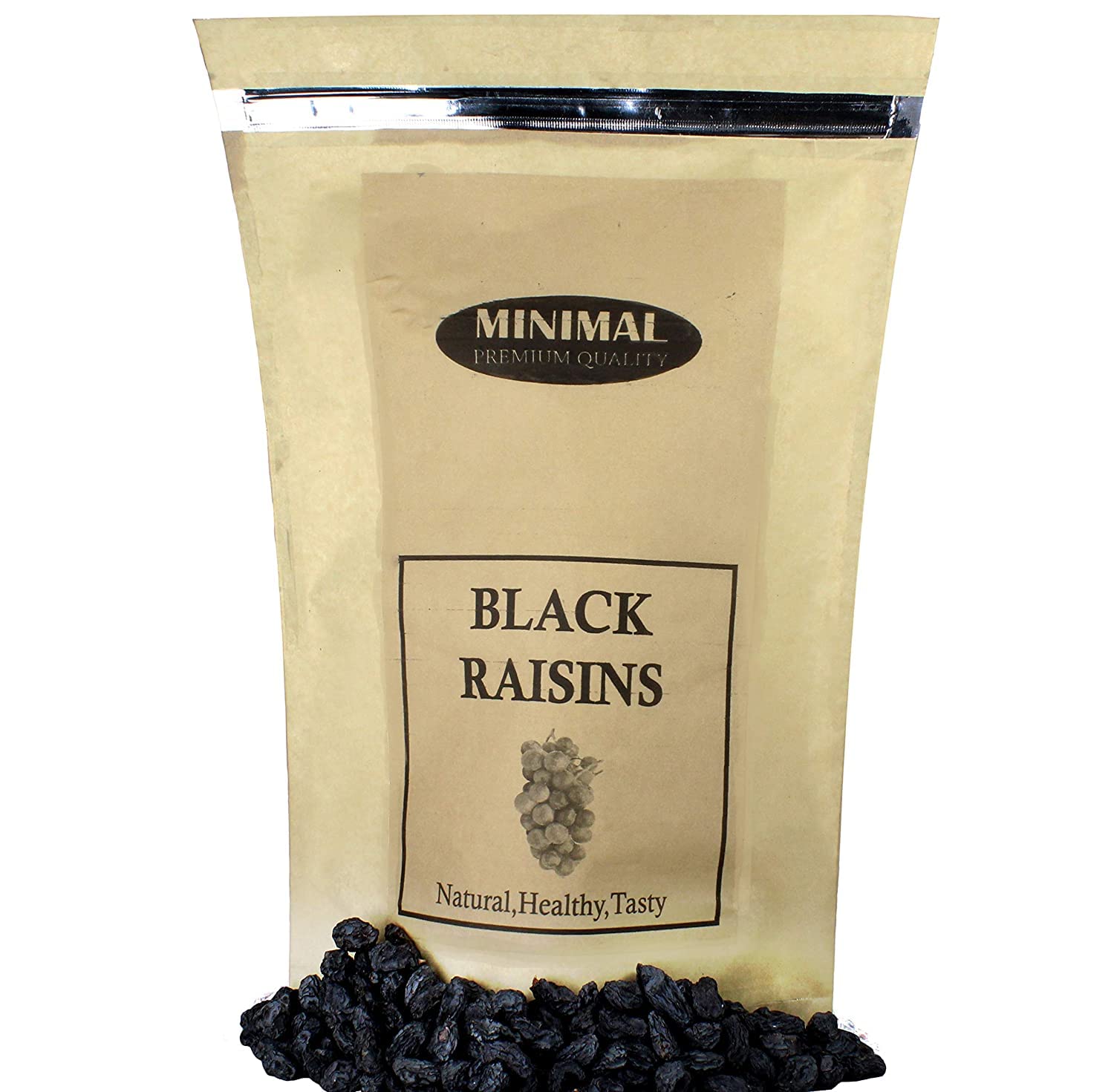 Premium Wook Dried Black Raisins with Seeds (Black Kishmish) - 250g Bulk Pack | Natural Sweet Snack for Baking, Cooking & Healthy Eating