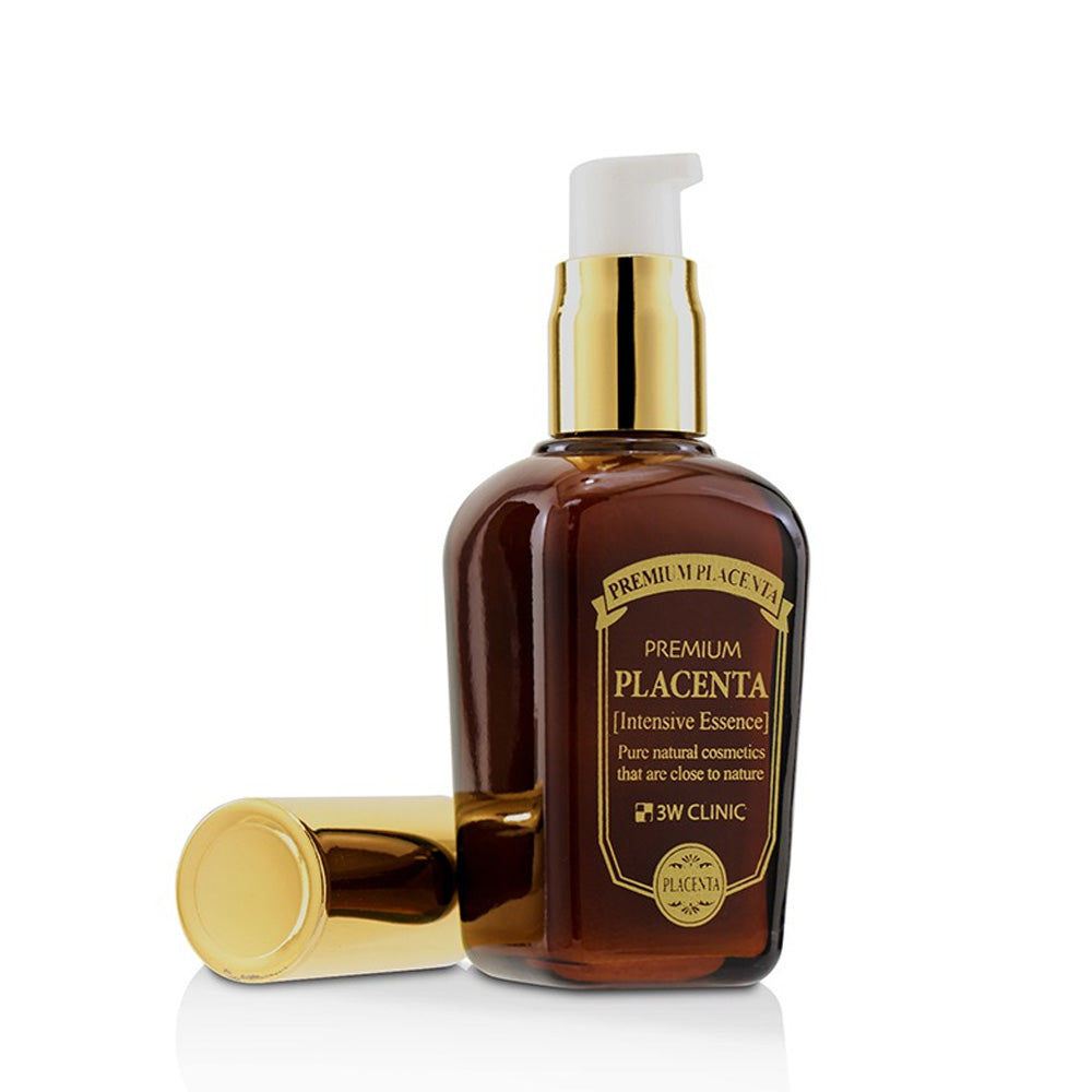 3W CLINIC Premium Placenta Intensive Essence 50ml - Anti-Aging Facial Serum for Hydration & Brightening | Perfect for Night Routine & Dry Skin Care