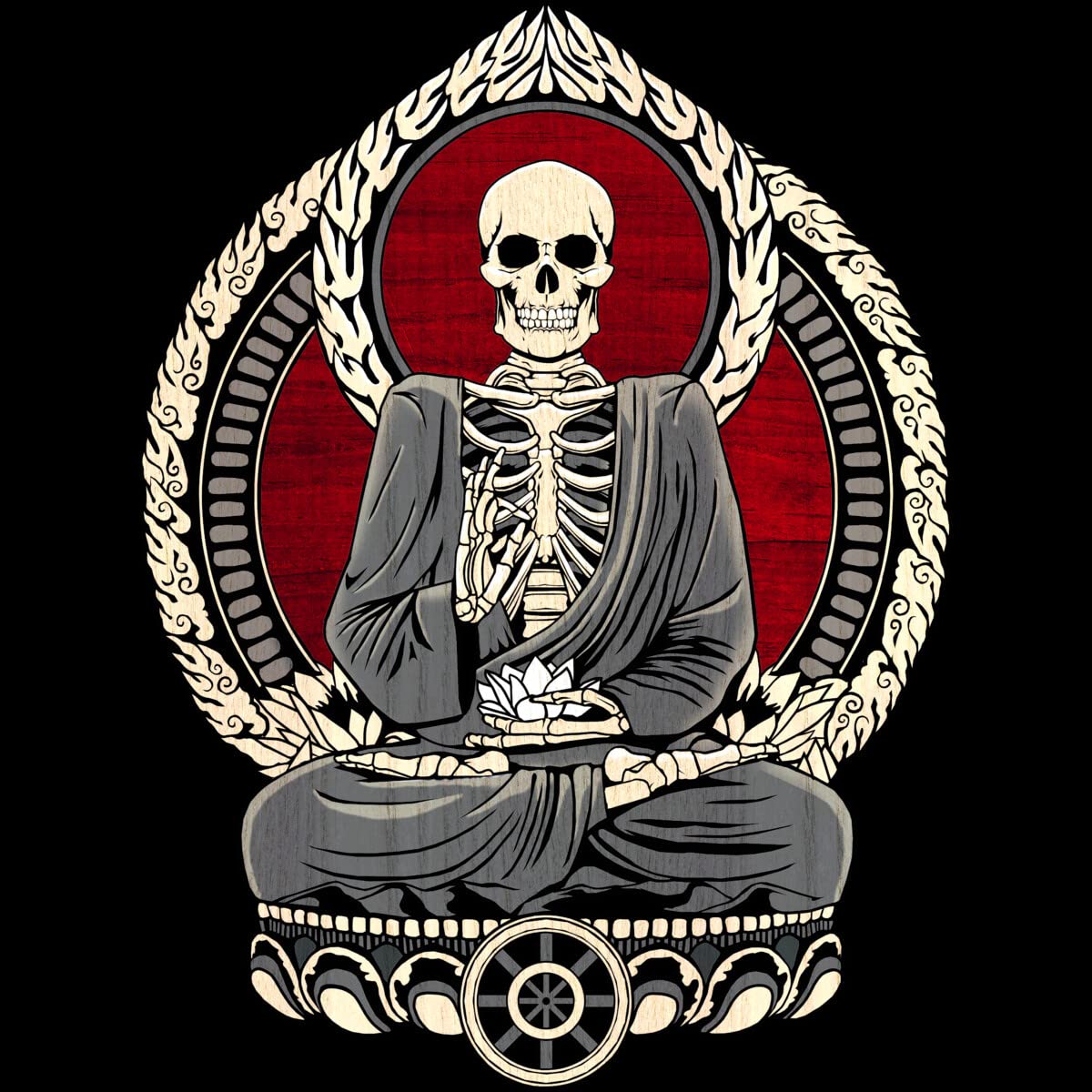 Design By Humans Unisex Starving Buddha Cherry Print Pullover Hoodie - Soft Cotton Casual Sweatshirt for Men & Women - Perfect for Streetwear, Loungewear & Everyday Fashion