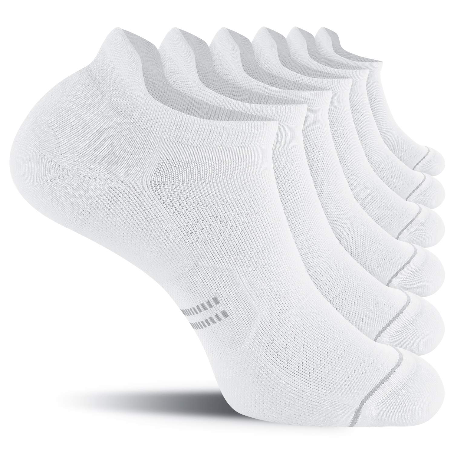 CS CELERSPORT 6 Pack Men's Running Ankle Socks with Cushion - Breathable Low Cut Athletic Sport Socks for Jogging, Gym & Daily Wear