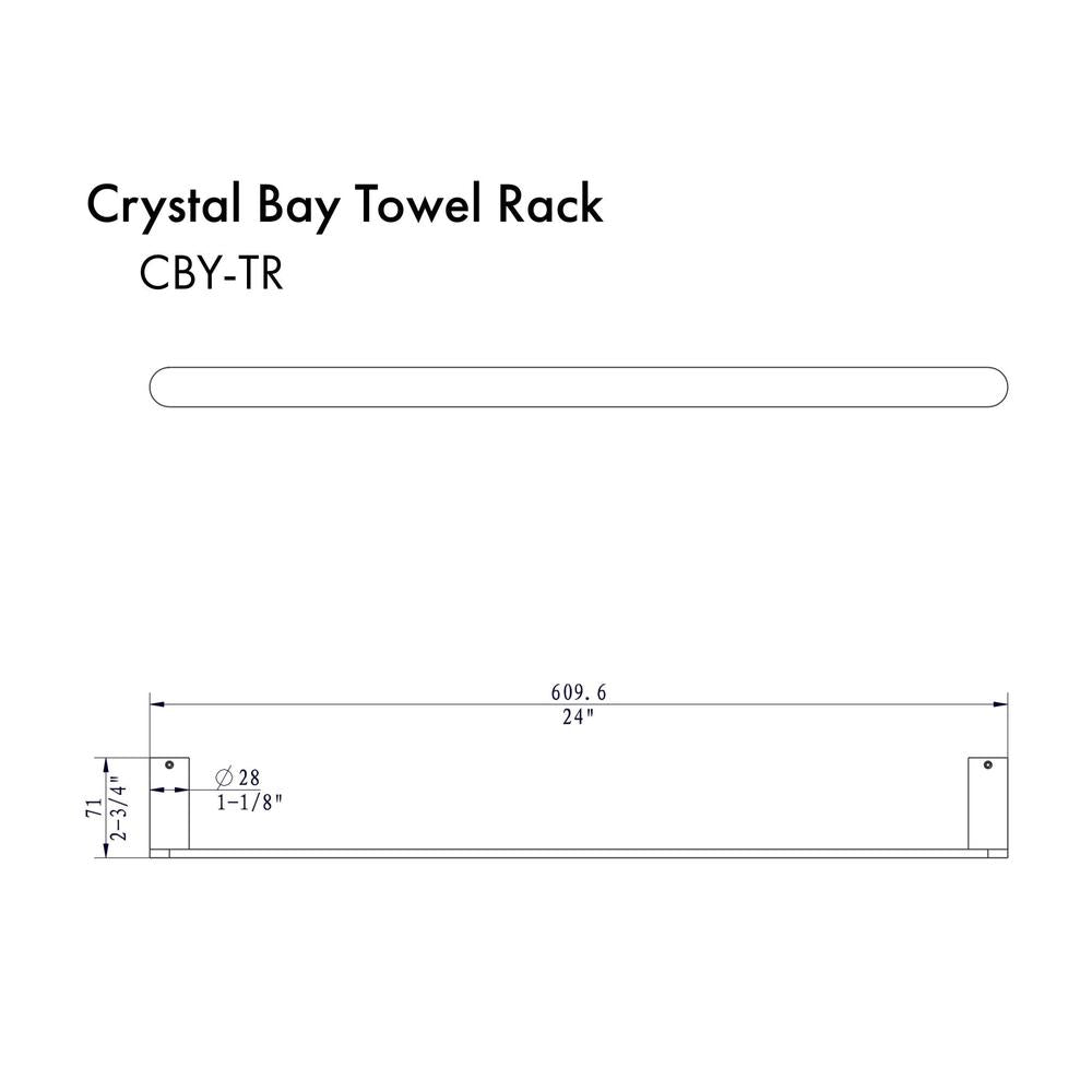 ZLINE Crystal Bay Stainless Steel Towel Rail - Brushed Nickel, Chrome & Oil-Rubbed Bronze Finishes | Bathroom & Kitchen Towel Holder for Modern Homes