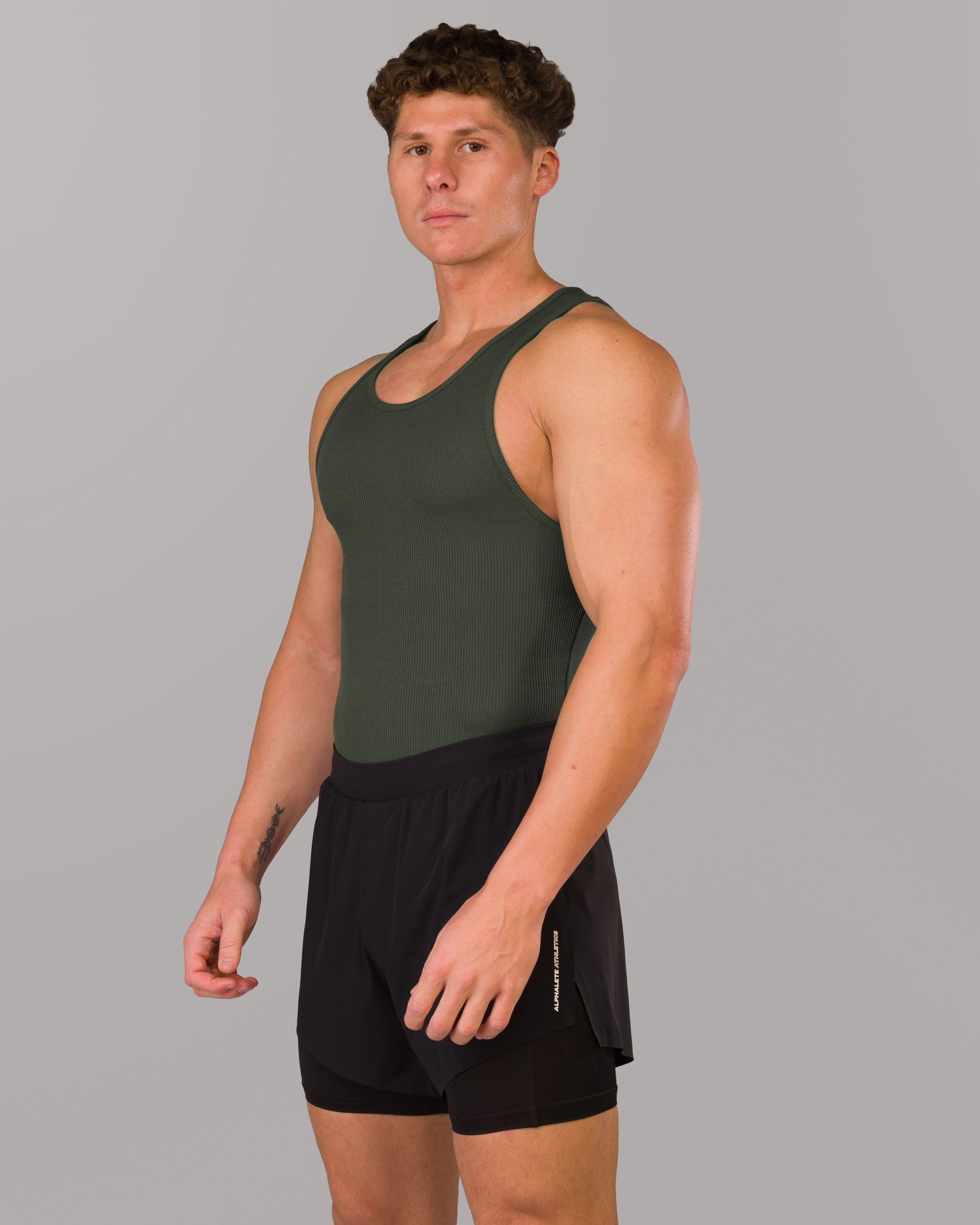 Zero Ribbed Tank Tops 2-Pack - Signature Green & Brown | Soft Stretchy Fit for Women | Perfect for Yoga, Gym & Casual Wear