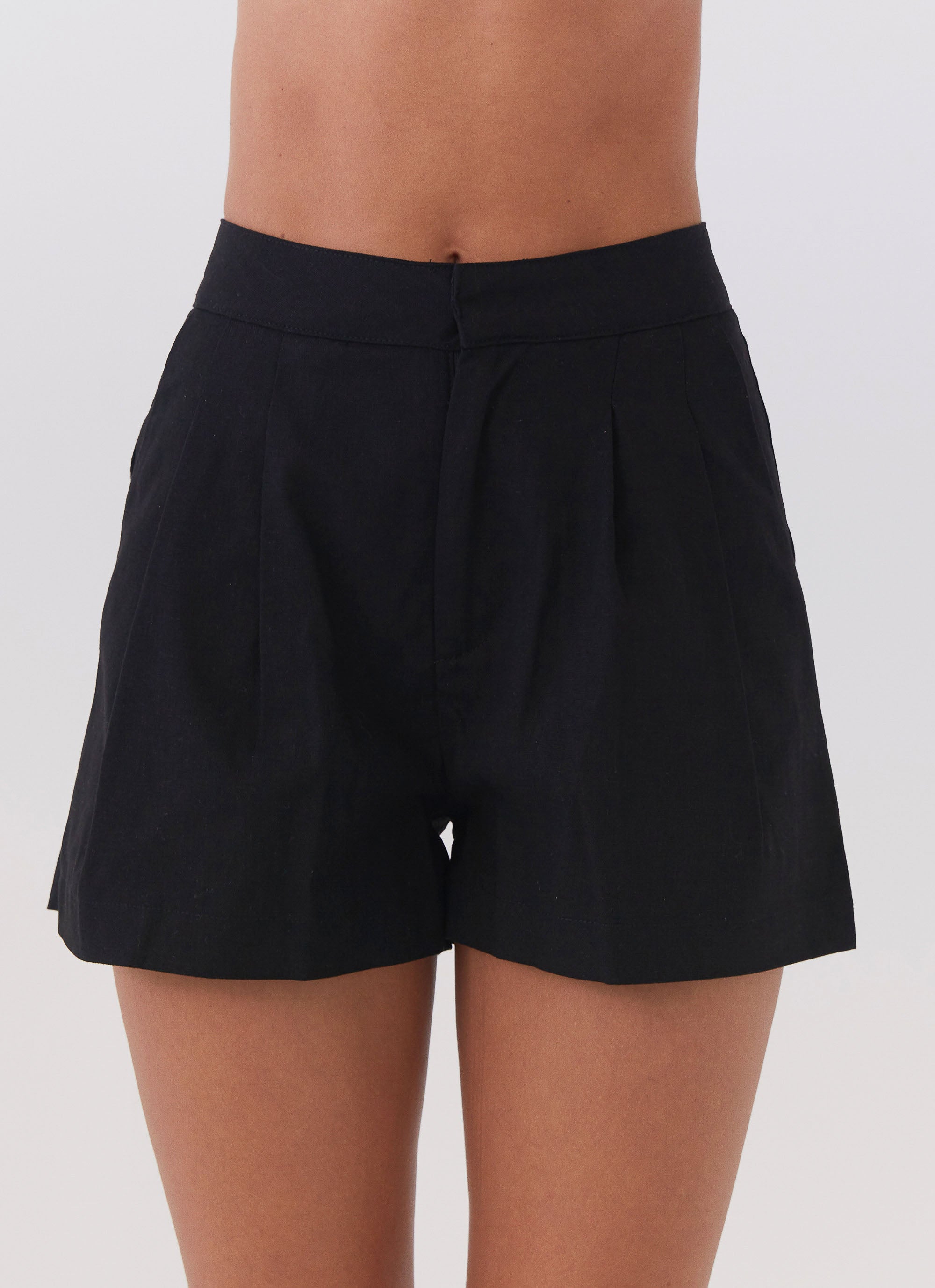 Born For Bordeaux Linen Shorts for Women - Comfortable Black Summer Shorts | Perfect for Beach, Vacation & Casual Wear