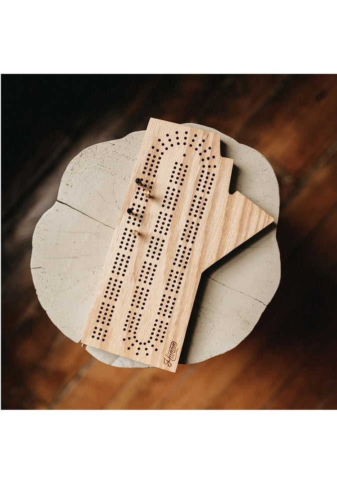 Premium Huron Woodwork Manitoba Crib Board - Handcrafted Wooden Cribbage Game Set for Adults & Family Game Night - Perfect for Camping, Cabin, and Pub Entertainment