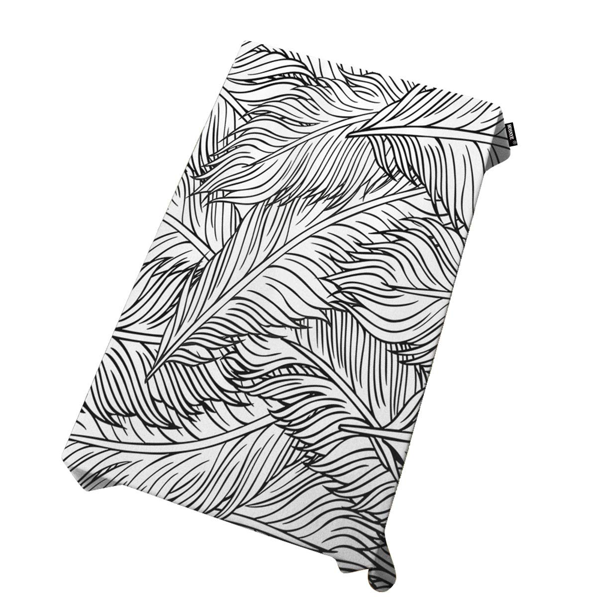 Premium Hand-Painted Feather Design Tablecloth - 60x104 Inch Rectangle Dining Table Cover for Kitchen, Party & Wedding Decor (Black & White) | Elegant Holiday Dinner & Indoor Event Table Setting