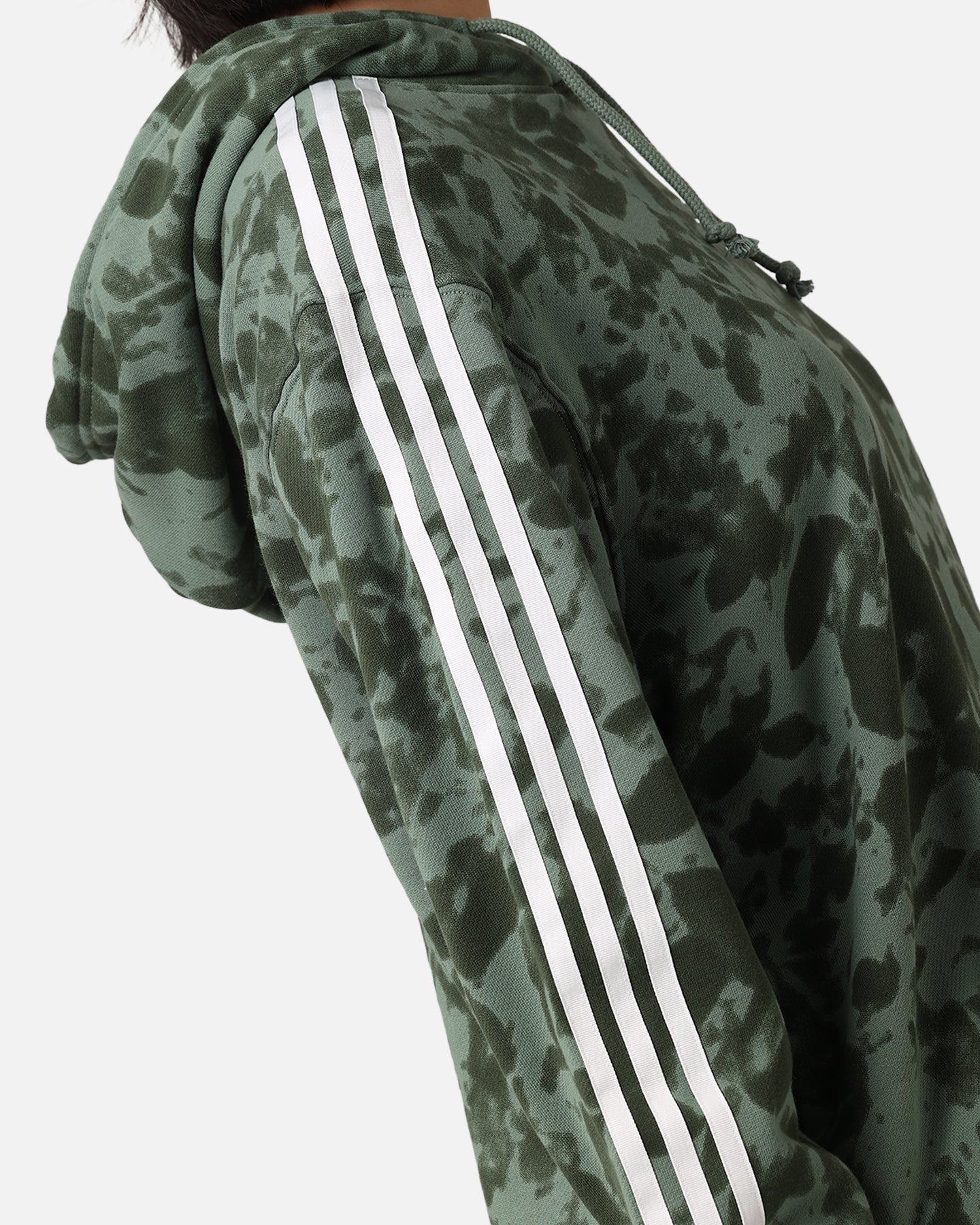 Adidas Women's AOP Hoodie Sweatshirt - Trace Green Color, Lightweight Fleece Pullover for Casual Wear, Gym & Outdoor Activities