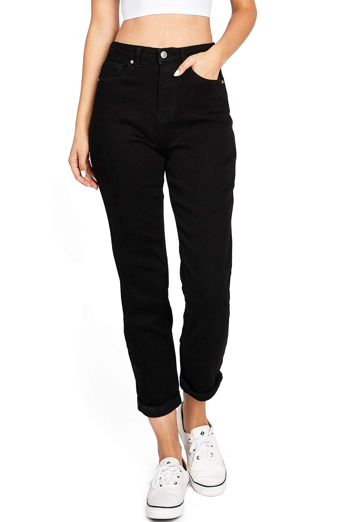 Women's High Rise Straight Leg Wax Jeans - Trendy Juniors Denim Pants for Casual Wear & Everyday Outfits