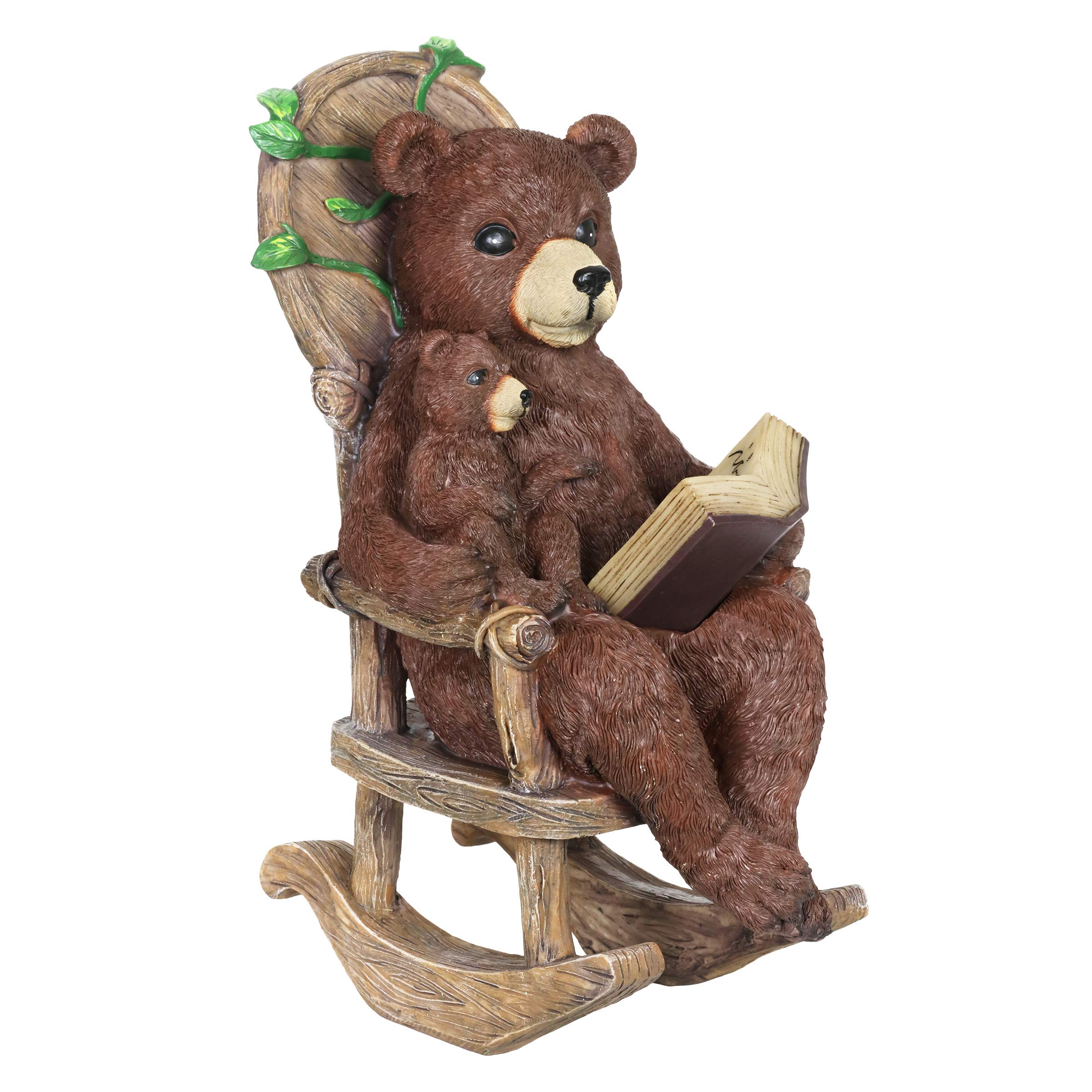 Solar-Powered Bear Family Reading Statue with LED Book – Outdoor Garden Decoration for Patio, Lawn & Yard – 9 x 12.5 Inch Exhart Garden Sculpture – Perfect for Storybook Gardens & Cozy Outdoor Spaces