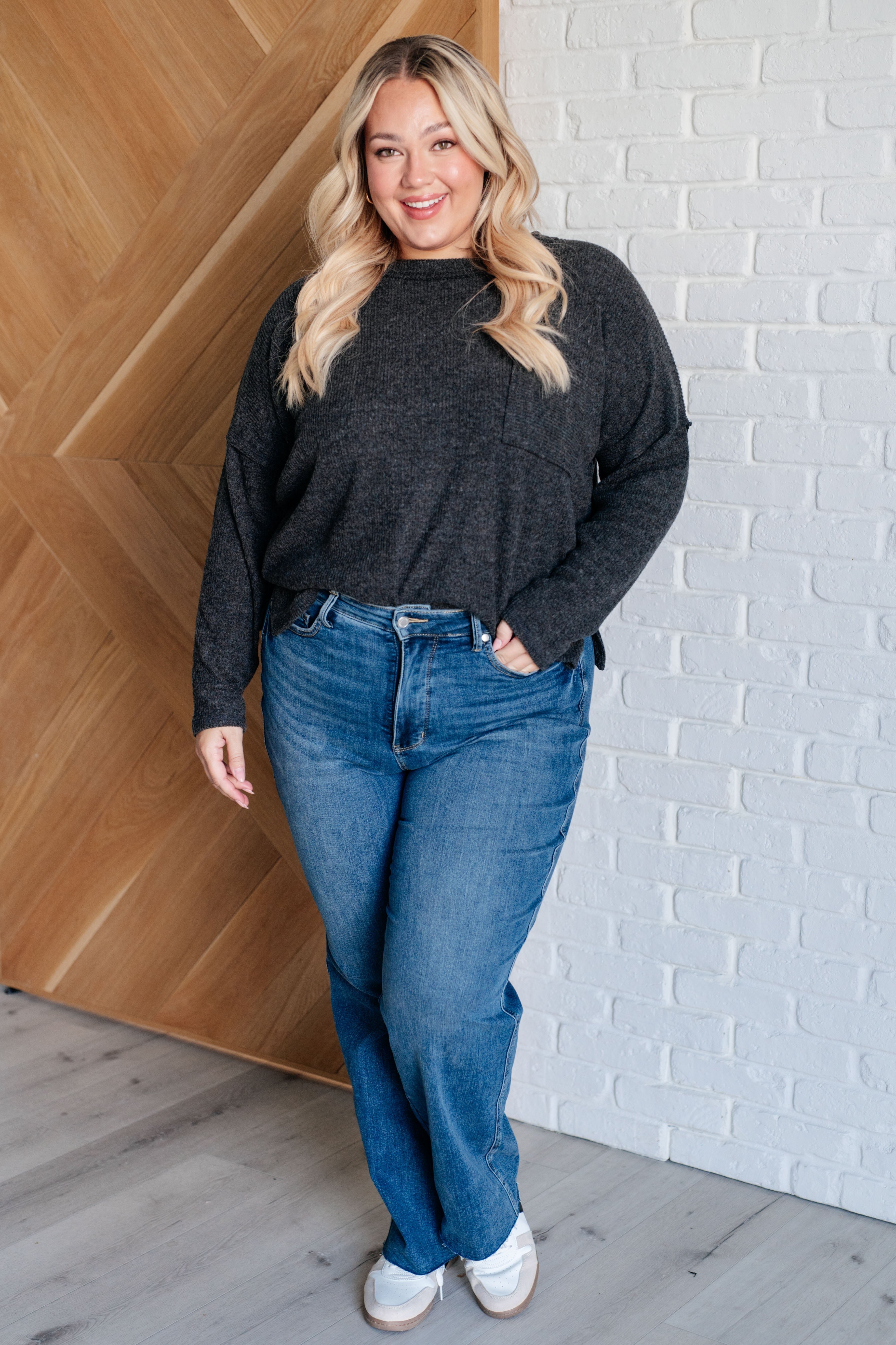 Casual Tuesday Ribbed Knit Sweater for Women - Soft Black Pullover Winter Sweater | Perfect for Office Wear, Weekend Outfits & Fall Layering