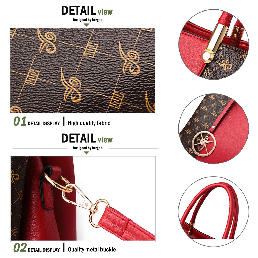 KURGOOL Women's Leather Handbags - Stylish Top Handle Satchel Shoulder Bag & Messenger Tote Purse for Ladies | Perfect for Work, Travel, Shopping & Daily Use