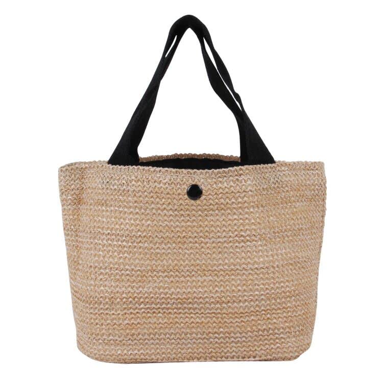 Stylish Women's Straw Tote Bag with Handles - Boho Beach Bag for Women, Fashionable Braided Straw Purse for Ladies & Girls - Perfect for Beach Vacations, Summer Outings & Casual Shopping