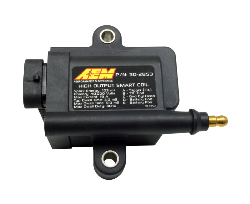 AEM Universal High Output Inductive Smart Coil - Performance Ignition Coil for Cars, Trucks & SUVs - Enhances Engine Power & Fuel Efficiency - Perfect for Racing, Off-Road & Daily Driving