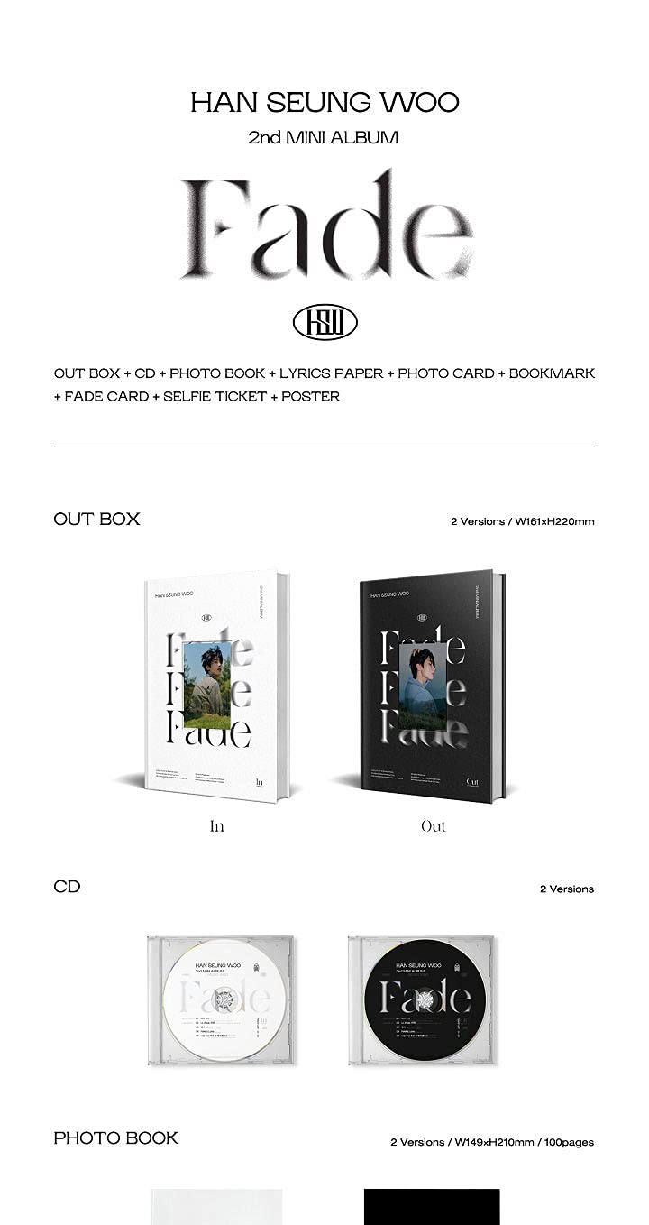 Victon Han Seung Woo Fade 2nd Mini Album (Random Version) - CD, Poster, Photobook, Lyrics, Photocard, Bookmark | Kpop Merchandise | Perfect for Kpop Collectors and Fans of Han Seung Woo