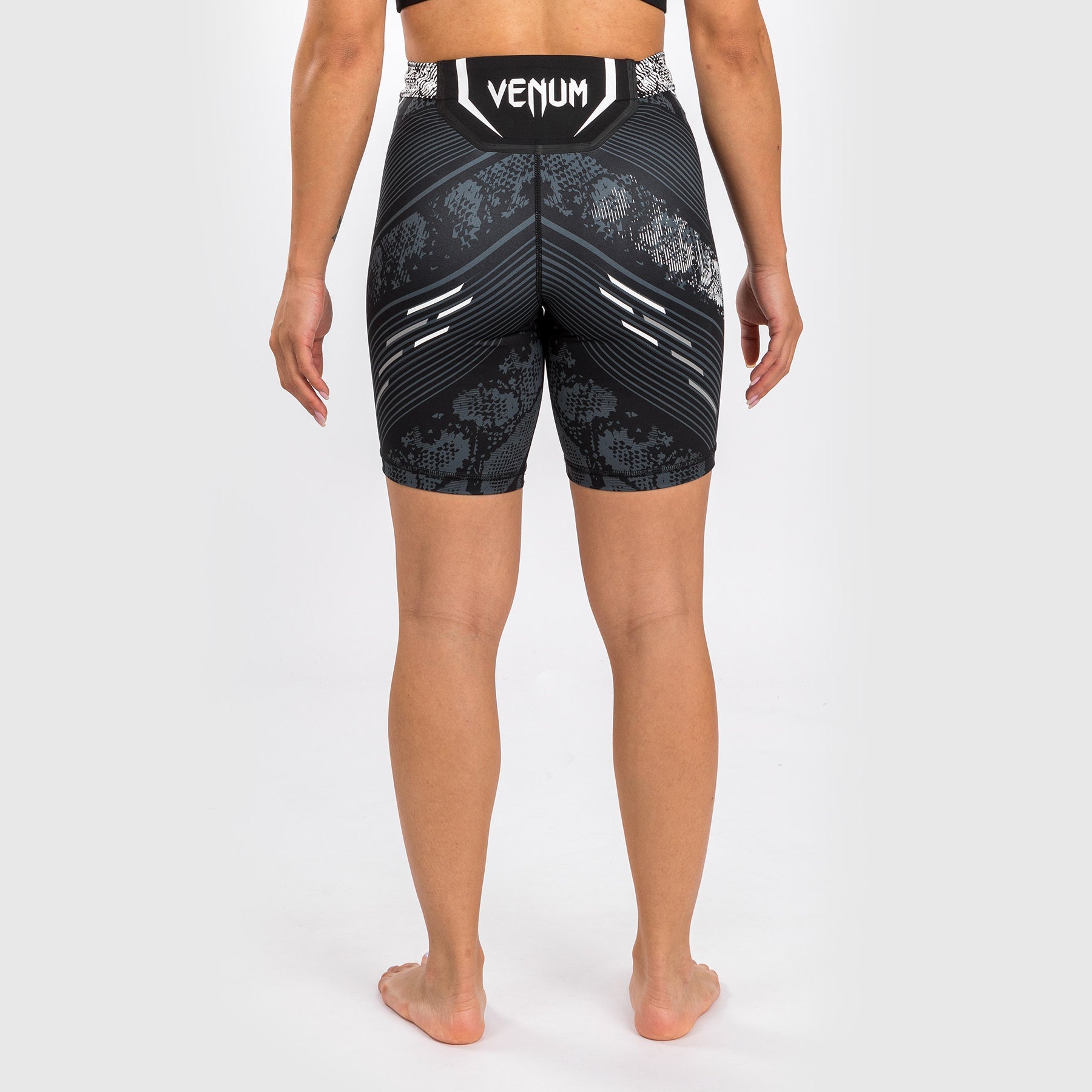 Venum UFC Adrenaline Authentic Women's Vale Tudo Fight Shorts - Long Fit MMA Training & Competition Shorts - Black (Perfect for UFC Training, MMA Sparring & BJJ Sessions)