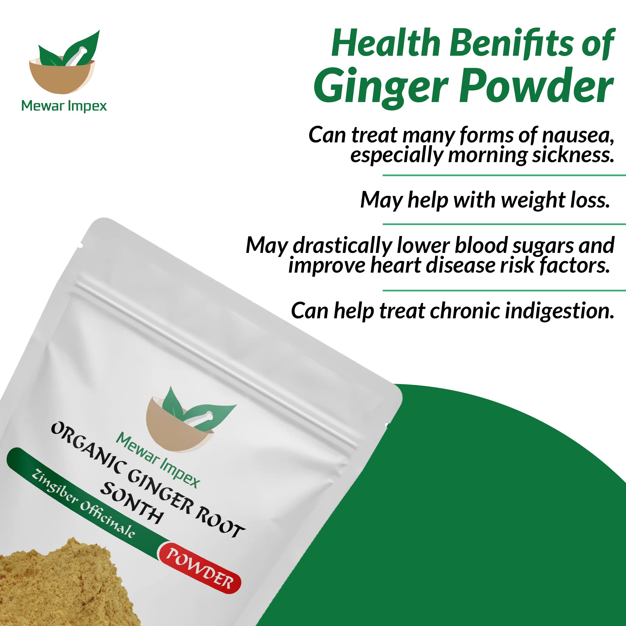Organic Ginger Root Powder 900g (Sonth Powder, Sukku, Chukku) - Hand-Pounded for Cooking, Baking, Tea & Ayurvedic Remedies | Perfect for Digestion, Immunity Boost & Healthy Recipes
