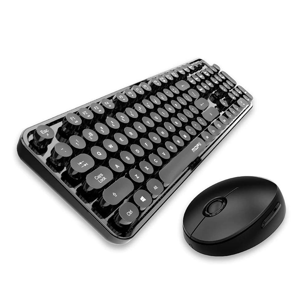 Wireless Keyboard and Mouse Combo for PC, Laptop, Computer - Ergonomic High-Key Design, 2.4GHz USB Receiver, Plug & Play (Black) - Perfect for Office, Home, Gaming & Productivity