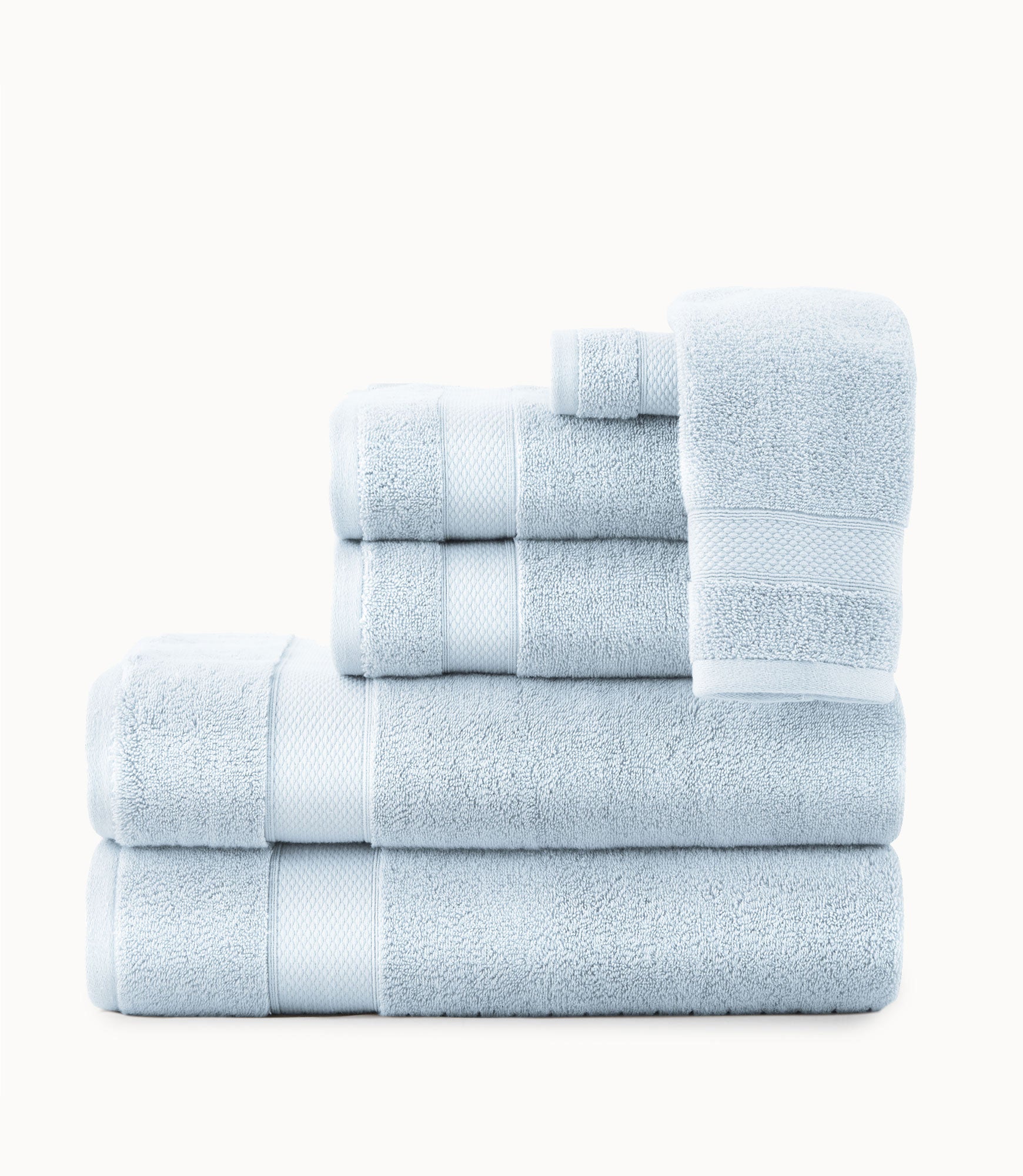 Luxury Diamond Towel Set - 6-Piece 100% Cotton Bath Towels, Hand Towels & Washcloths - Soft, Absorbent & Quick-Drying for Spa, Bathroom & Hotel Use