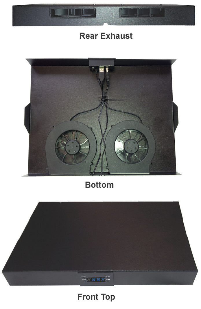 Programmable Thermostat Cooling Stand with LED Display & Dual 120mm Rear Blower Fans - Perfect for Laptop Cooling, Gaming Setups & Home Office Workstations