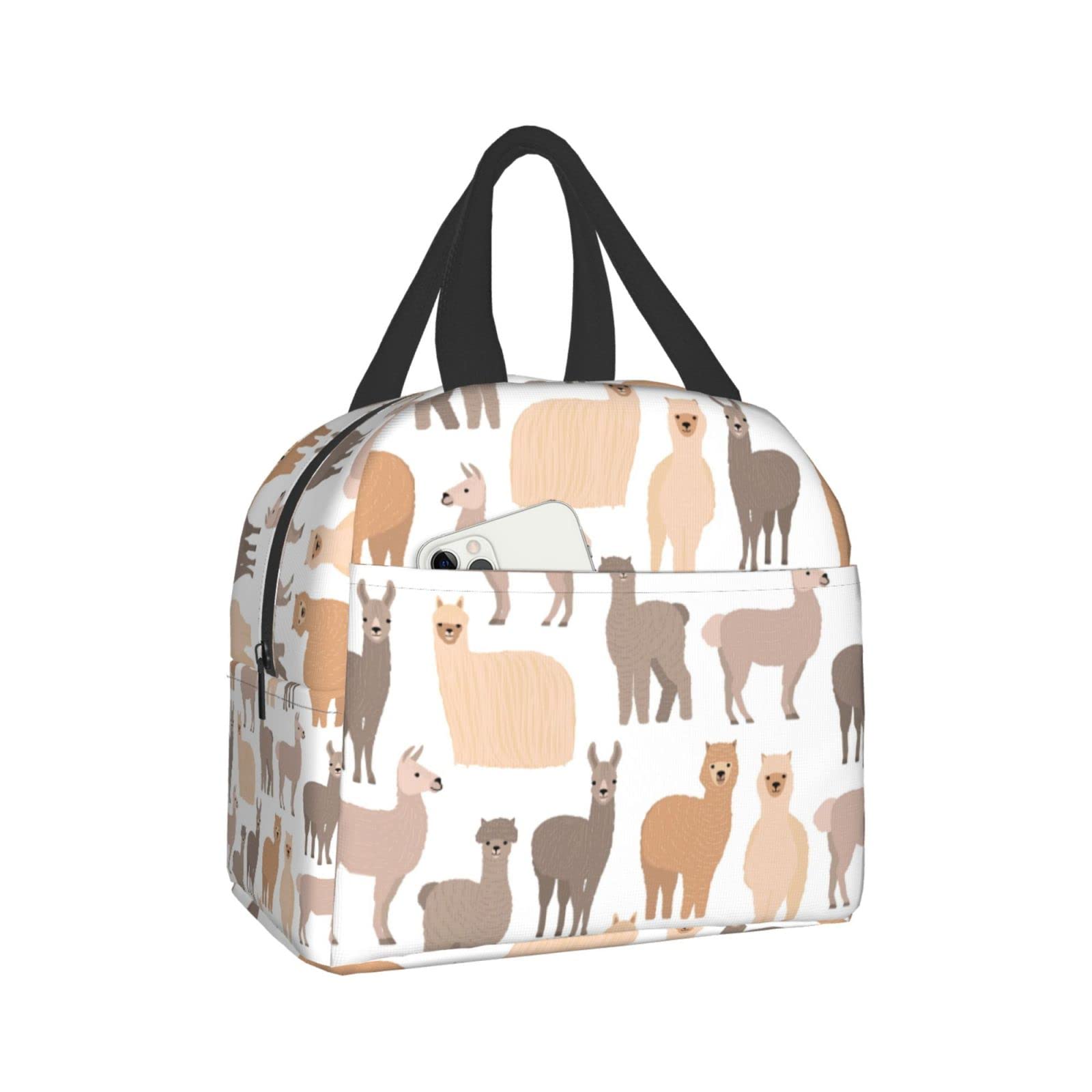 Insulated Cute Llamas & Alpacas Lunch Box - Reusable Waterproof Picnic Bag for School, Travel & Shopping - Durable Thermal Tote for Men, Women, Girls & Boys - Perfect for Work, Beach & Outdoor Activities