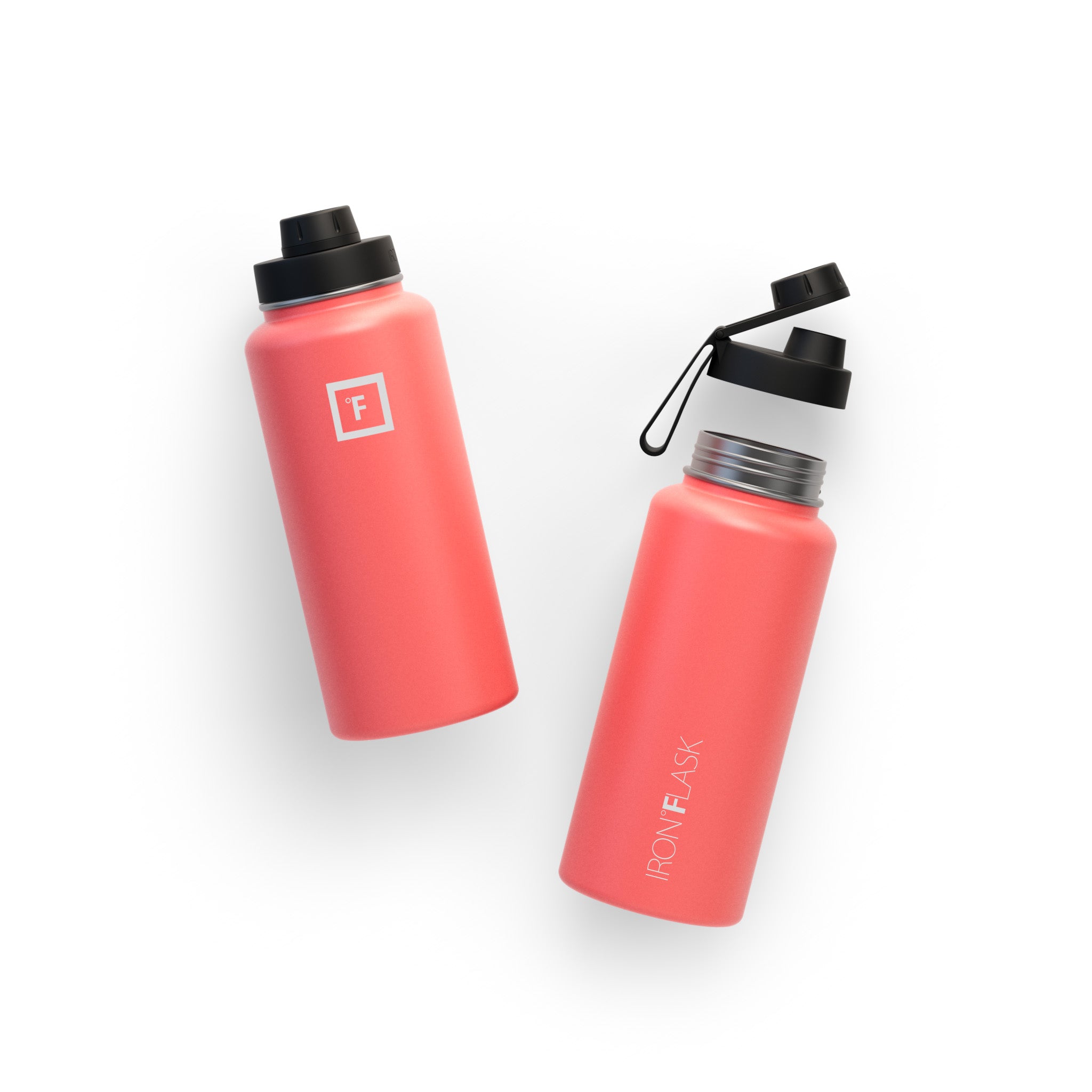 32 Oz Wide Mouth Water Bottle with Spout Lid - Leak Proof Stainless Steel Insulated Water Bottle for Gym, Hiking & Outdoor Activities