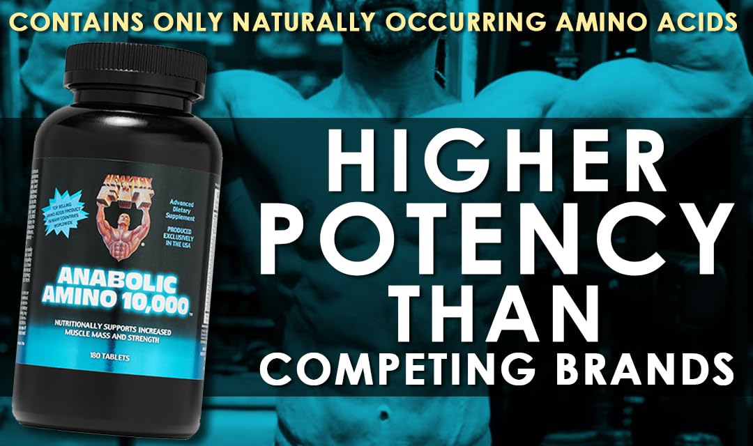Healthy 'N Fit ANABOLIC Amino 10,000 - 90 Tablets with EAA & BCAA - 10,000mg Amino Acids per Serving for Muscle Recovery & Workout Performance - Ideal for Bodybuilders & Athletes