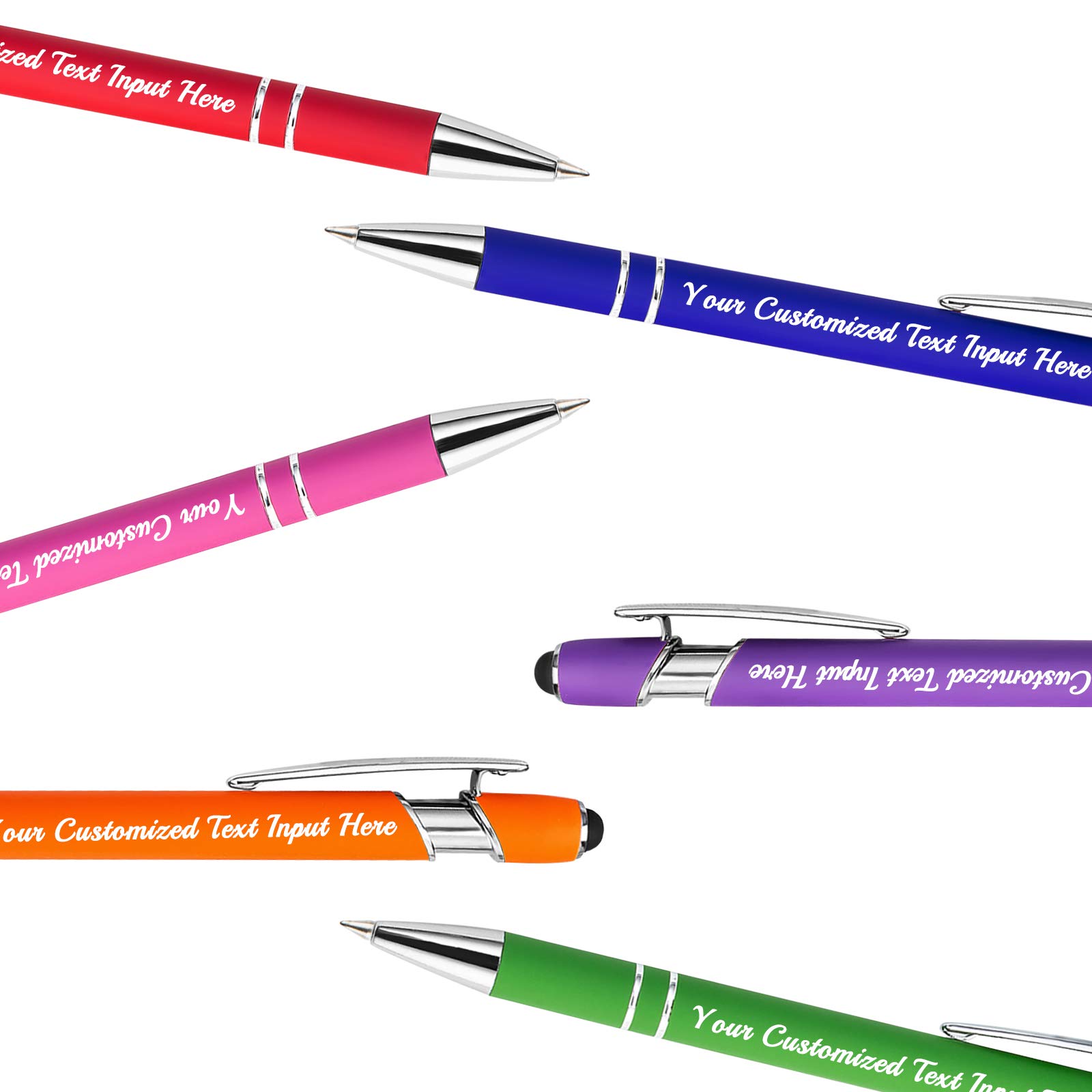Custom Personalized Ballpoint Pens - 100 Pcs Bulk with Name & Logo Printing - Smooth Black Ink Touch Tip Design - Perfect for Office, School & Corporate Gifts