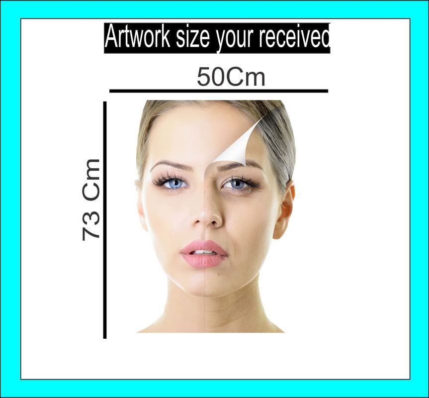 50x73cm Large Wall Stickers - Young Beautiful Skin Closeup Face Decals for Home & Office Decor | Perfect for Living Room, Bedroom, or Workspace