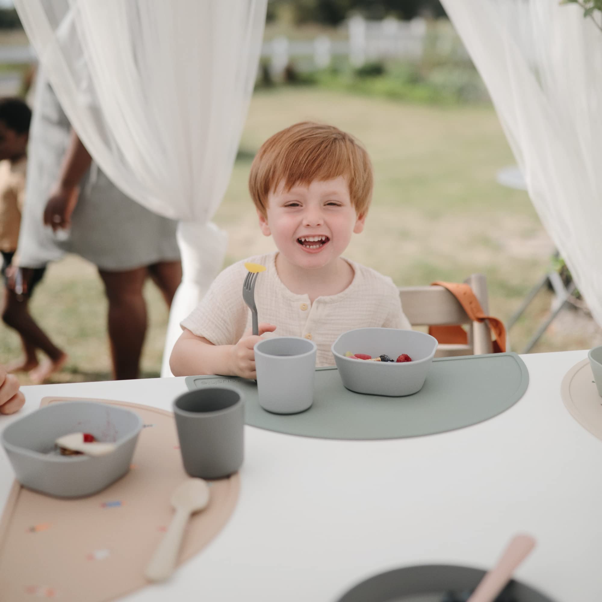 Mushie Kids Dinnerware Set of 2 Cups | BPA-Free Baby & Toddler Drinking Cups | Made in Denmark | Cloud Design | Perfect for Home, Daycare & Travel Use
