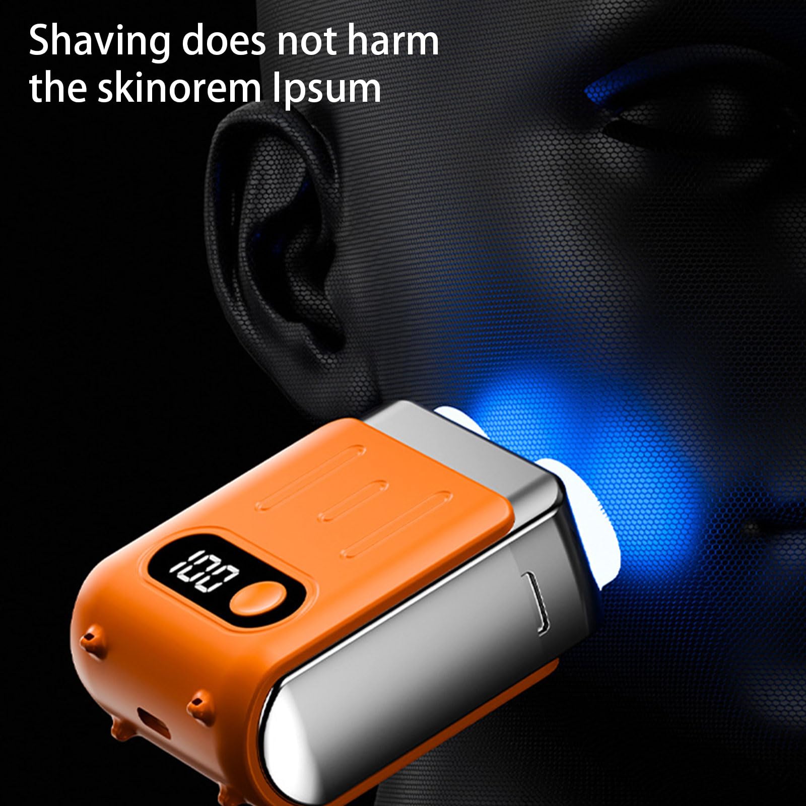 Men's Electric Shaver with LCD Display - USB Rechargeable Travel Trimmer for Beard & Facial Hair - Portable Grooming Kit for Home, Office & Travel Use