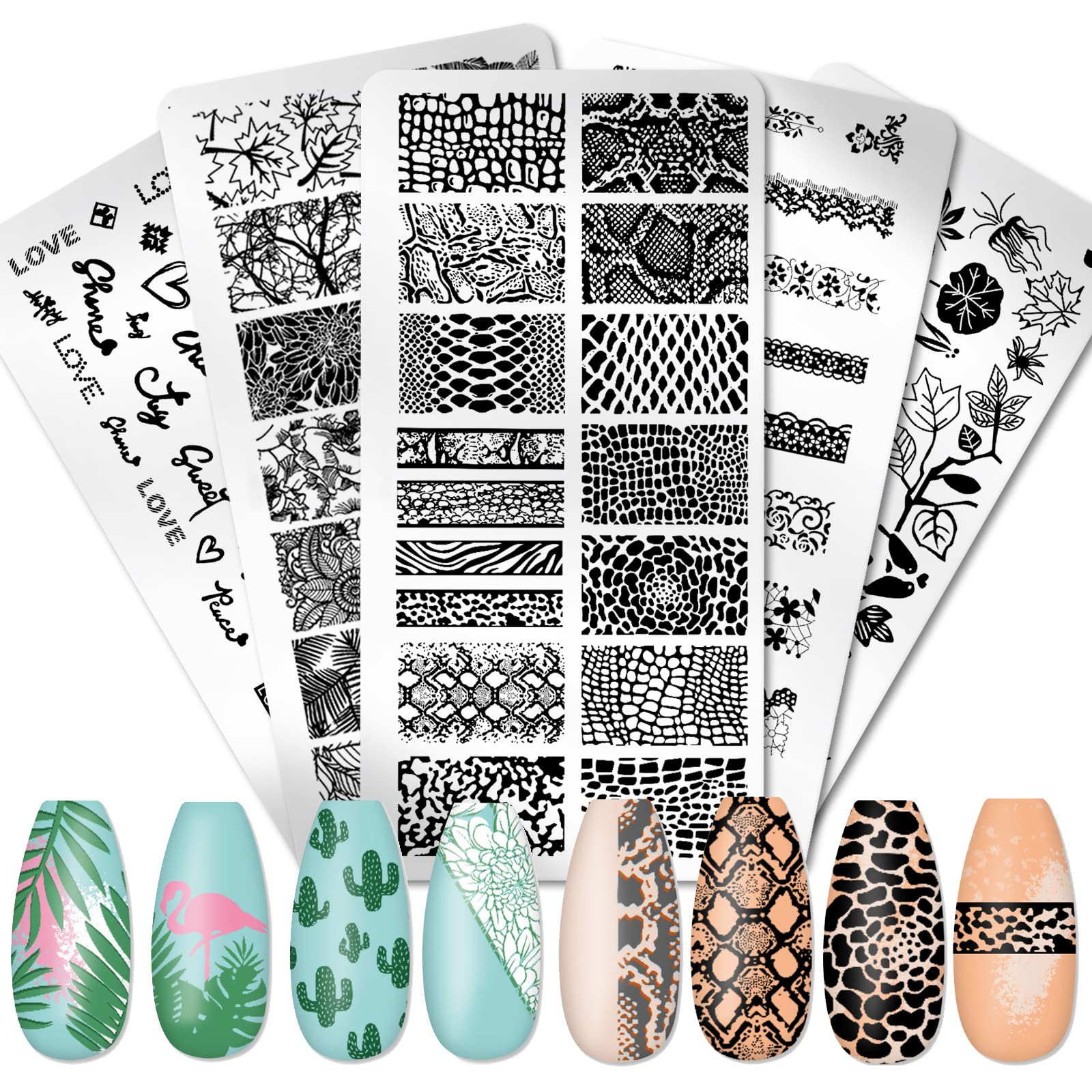6-Piece Valentine's Day Nail Stamping Kit - Heart Nail Art Stamps, Holiday Nail Template Plates & Nail Art Supplies | Perfect for DIY Manicures, Home Nail Salons & Gift Giving