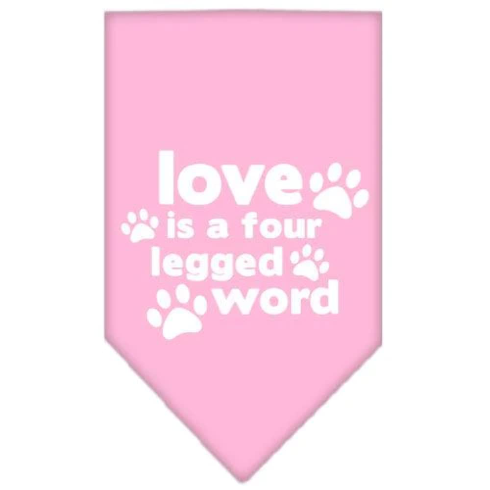 Dog Bandana for Pets - 'Love Is A Four Legged Word' Navy Blue Small Bandana - Perfect for Pet Birthdays, Holidays & Photo Shoots