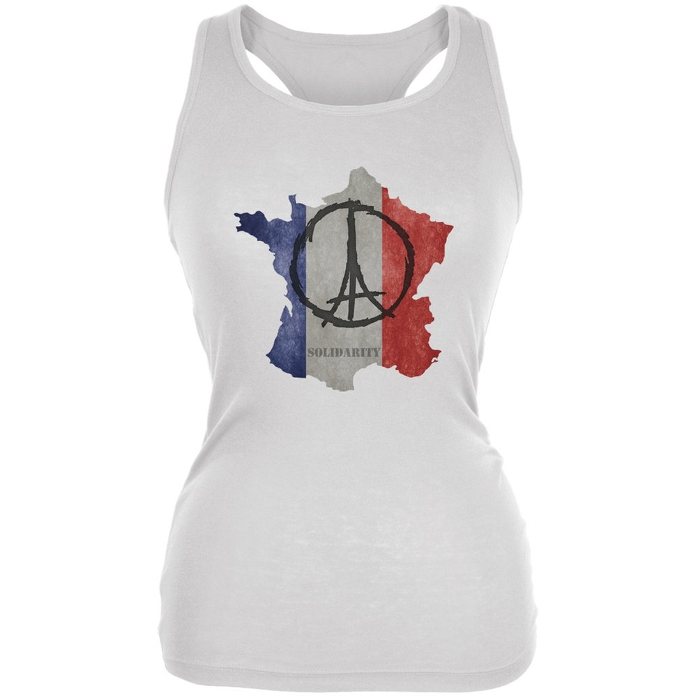 Old Glory SOLIDARITY White Juniors Soft Tank Top - Comfortable Women's Casual Summer Top for Beach, Gym & Everyday Wear