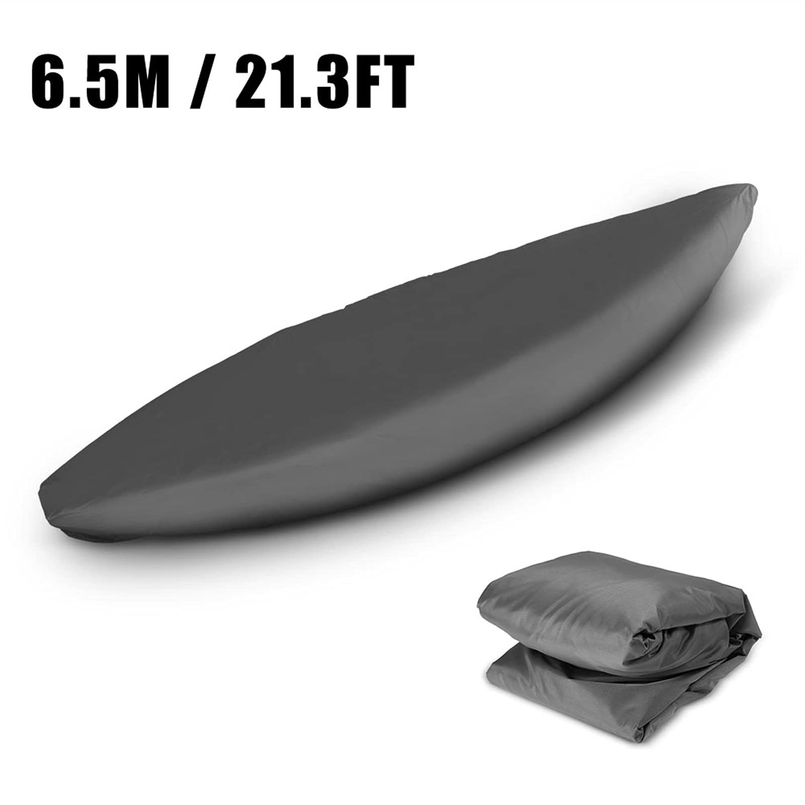 **Waterproof UV-Resistant Kayak Cover - Dustproof Storage Shield for Surfboards, Canoes & Boats (Grey 6.5) - Ideal for Outdoor Storage & Travel Protection**