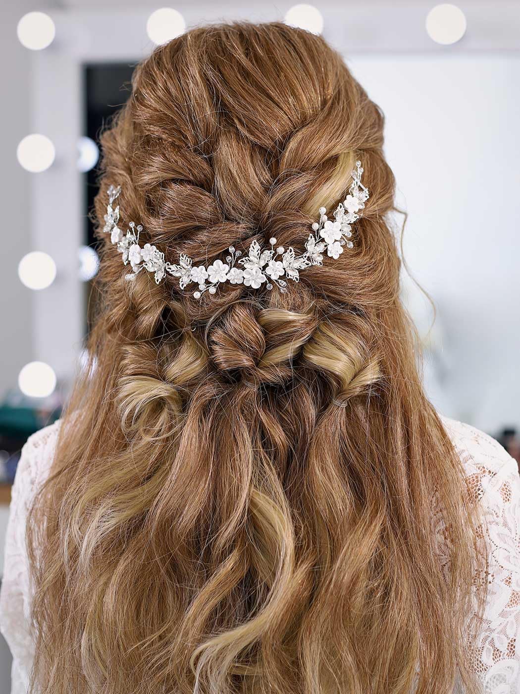 GORAIS Crystal Pearl Wedding Hair Vine - Elegant Bridal Headpiece for Women & Girls, Perfect for Weddings, Proms, and Special Occasions