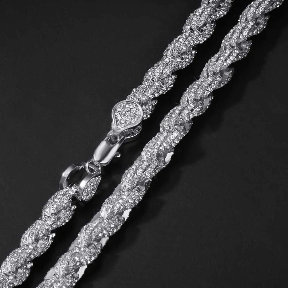 18K Silver Rope VVS Moissanite Cuban Link Chain Necklace for Men - Iced Out Hip Hop Jewelry Gift for Birthday, Anniversary & Special Occasions