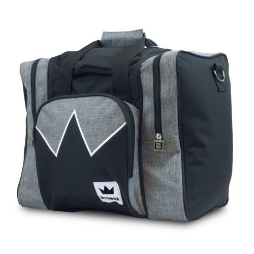 Brunswick Edge Single Tote Grey Black Bowling Bag - Premium Bowling Accessory for Men & Women - Perfect for League Play, Practice & Tournaments