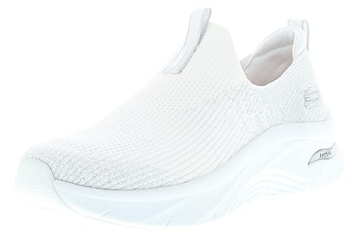 White Knit/Silver Trim