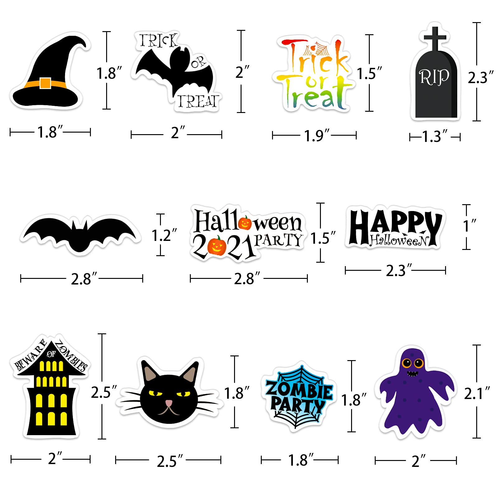50 Pcs Halloween Stickers for Kids - Cute Vinyl Waterproof Pumpkin Bat Ghost Stickers - Perfect for Laptop, Water Bottle, Envelopes, Crafts, Scrapbooking & Halloween Party Decorations