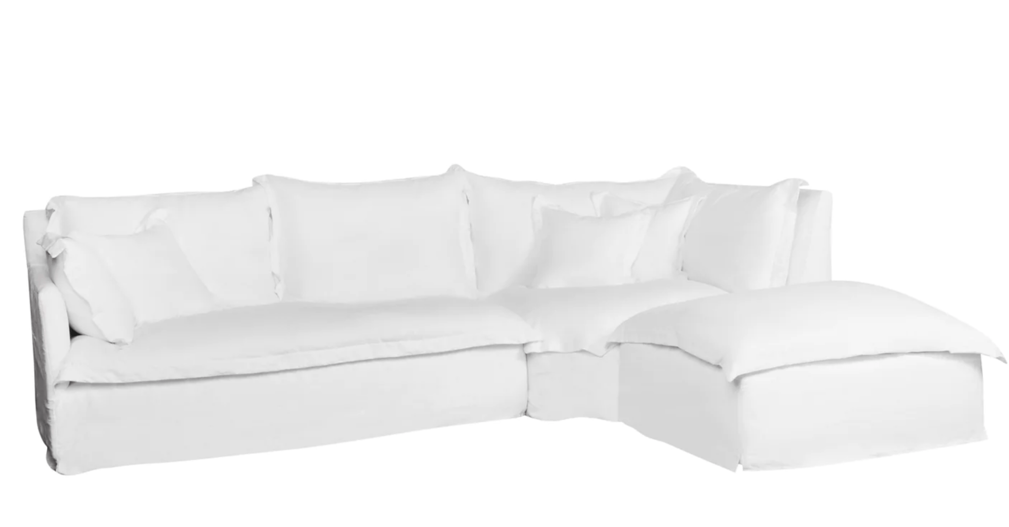 St. Lucia 3-Piece Slipcovered Sectional Sofa Set with LAF Technology - Perfect for Living Room, Family Room & Home Theater Comfort