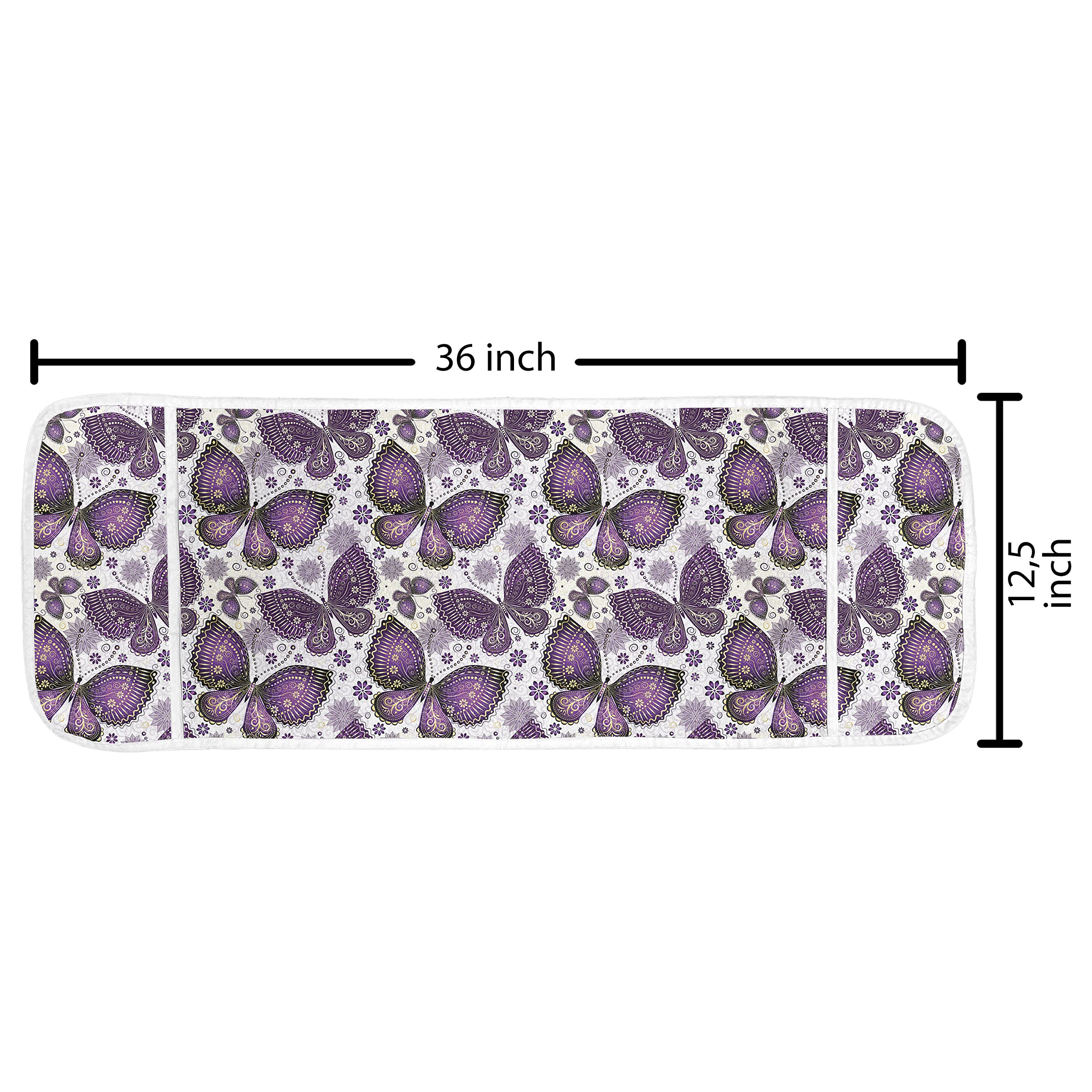 Ambesonne Microwave Cover with Butterflies & Paisley Floral Design - Waterproof Kitchen Organizer with Pockets - 36