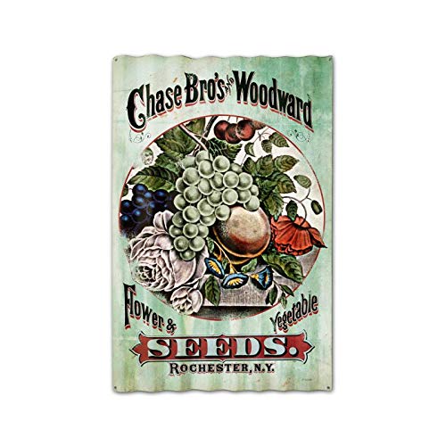 Vintage Corrugated Metal Garden Sign - Made in USA with Heavy Gauge Steel - Perfect for Farmhouse Decor & Outdoor Garden Wall Art