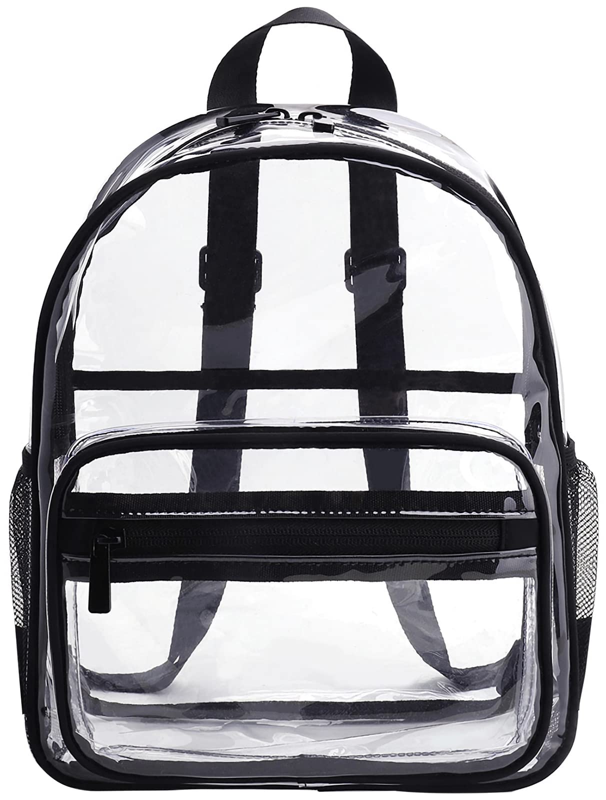 LIMHOO Clear Mini Backpack - Transparent PVC Backpack for Women & Men, Waterproof See-Through Daypack with Adjustable Straps (Black) - Perfect for Concerts, Festivals, Travel and School Security Checks