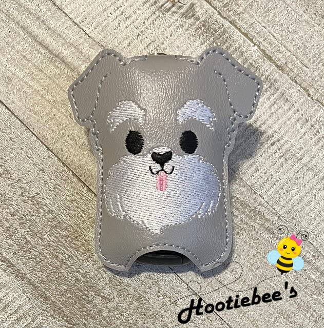Schnauzer Hand Sanitizer Holder & Lip Balm Holder - Cute Dog-Themed Sanitizer Clip for Purse, Backpack, Keychain - Perfect for Travel, Gym, School, Office Use
