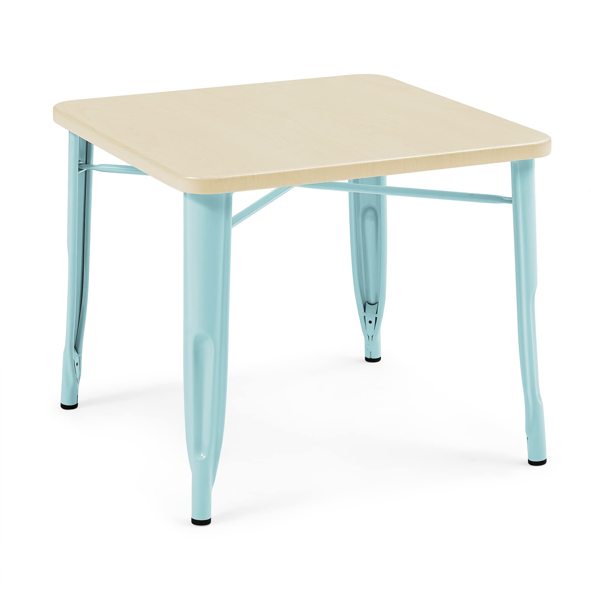 Delta Children Bistro Kids Play Table - Sturdy Aqua Metal & Natural Birch Activity Table for Arts & Crafts, Snack Time, Homeschooling & Homework - Perfect for Playrooms, Classrooms & Daycare Centers