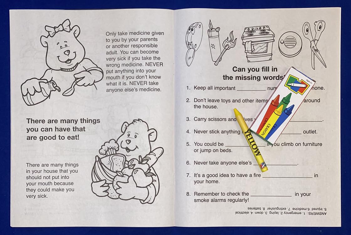 ZOCO Home Safety Educational Coloring Books - 25 Pack Bulk with Crayons | Teach Kids Safety at Home | Fun Games, Puzzles & Activities for Children | Perfect for Classrooms, Daycares & Homeschooling