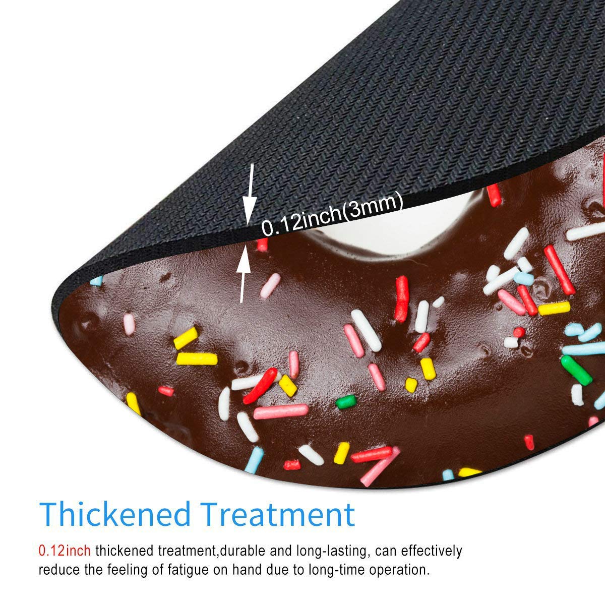 Smooffly Chocolate Donut Round Mouse Pad - Soft Non-Slip Gaming Mousepad for PC, Laptop, Office & Home Use - Cute Doughnut-Themed Computer Accessory for Gamers & Workstations
